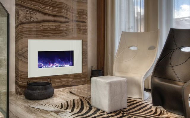 Amantii INSERT-30-4026-WHTGLS Electric Fireplace Insert