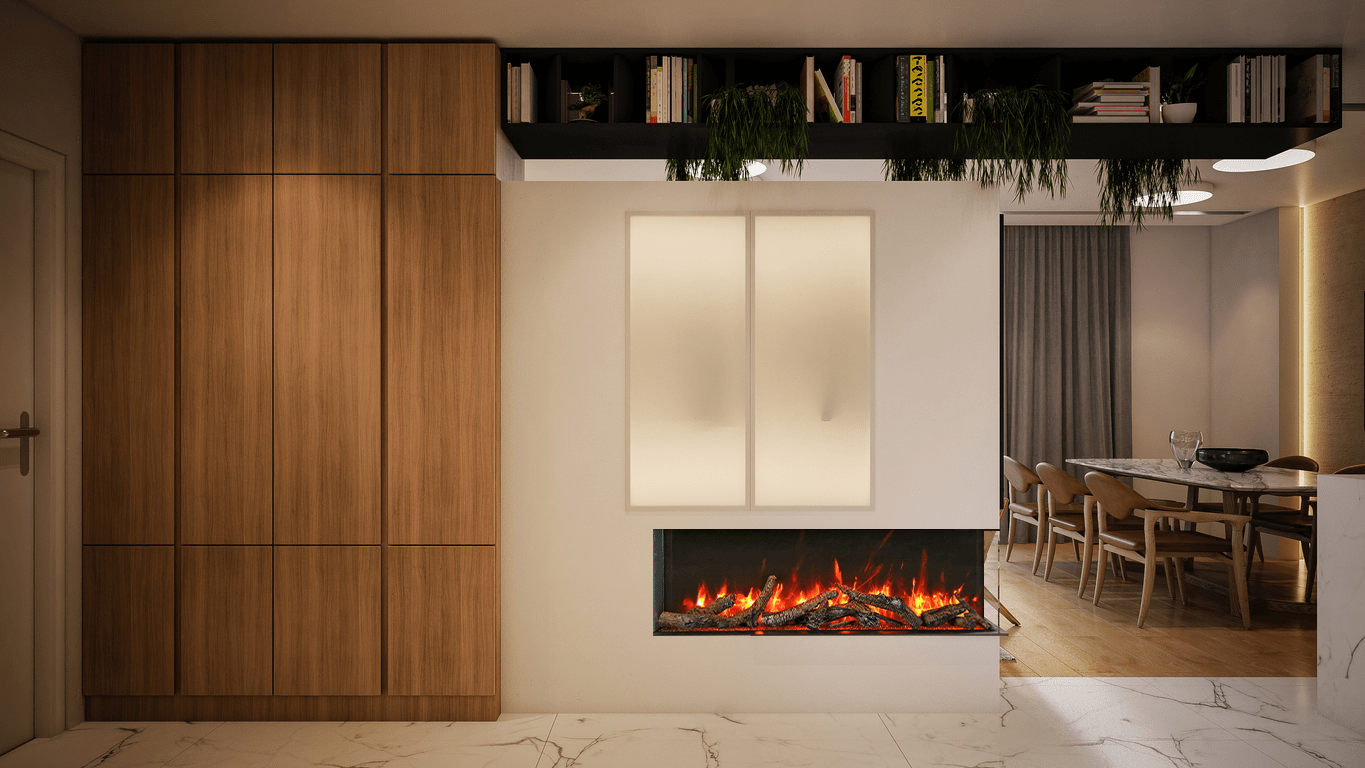 Remii BAY SLIM LUMINA – 3 Sided Electric Fireplace