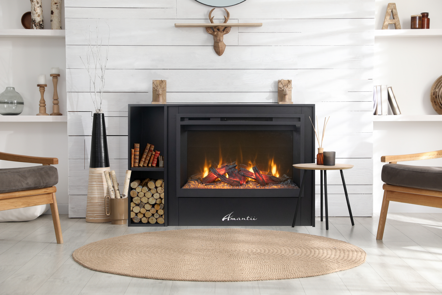 Contemporary Pedestal Display with Storage Compartment for RusticStone